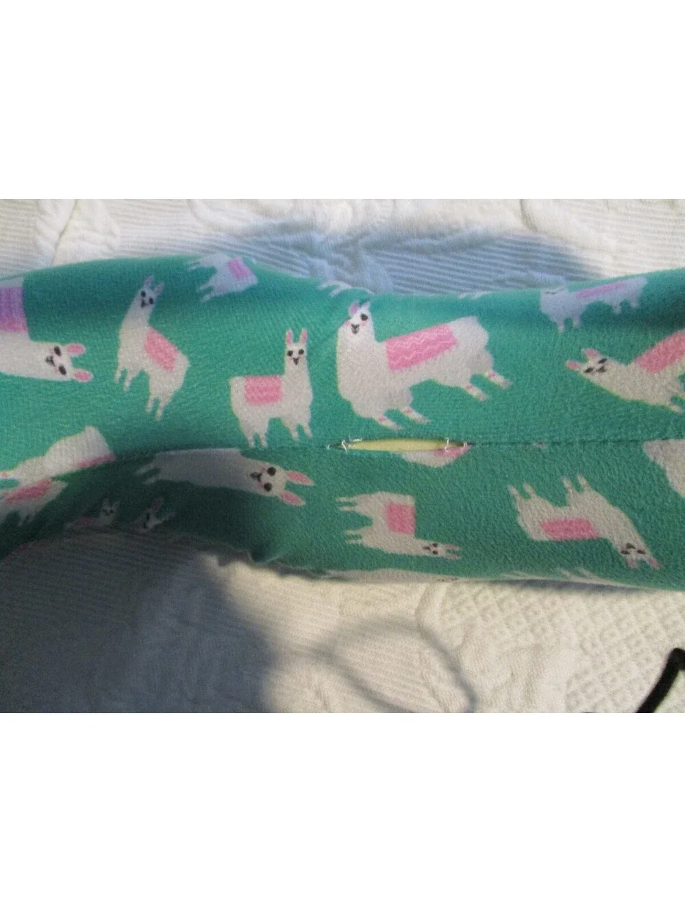 Set of Two Neck Pillows with Llama and Avocado Prints